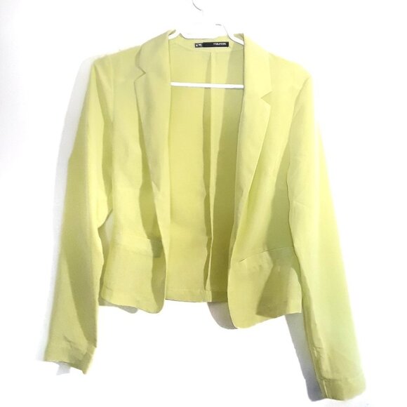Maurices Neon Yellow Blouse Blazer Size Small - Picture 1 of 7